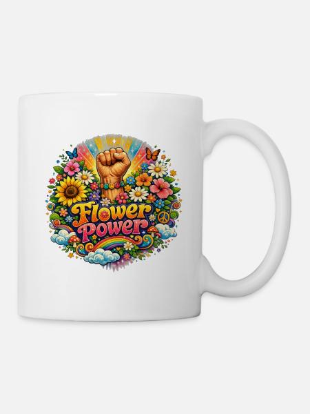 Danse ronde florale du poing floral - Mug blanc - blanc
