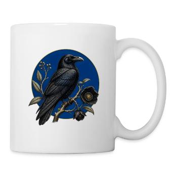 Grand Corbeau Gothique Botanique - Mug blanc - blanc - Droite