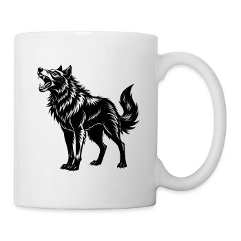 Loup rugissant d’Alaska - Mug blanc - blanc - Droite