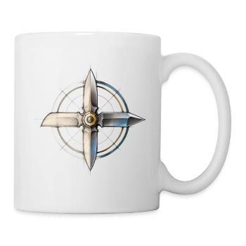 Conception de l’étoile de boussole steampunk - Mug blanc - blanc - Droite