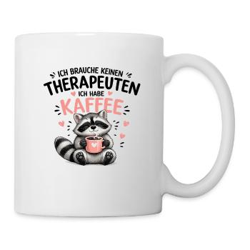Kaffee Kuschelraccoon mit Herz - Tasse - Weiß - Rechts