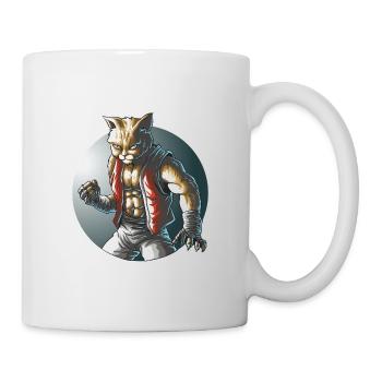 Fighting Cat Martial Arts Anime Design - Mug blanc - blanc - Droite