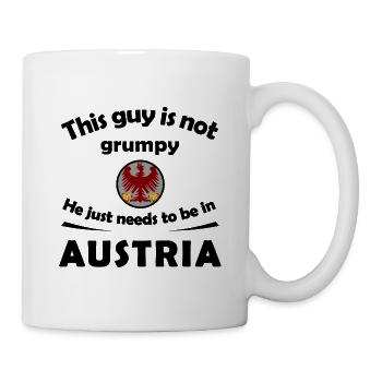 Roter Adler Austria auf Grau Kreis - Tasse - Weiß - Rechts