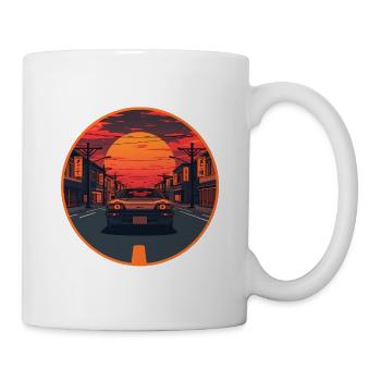 Retro 80er JDM Hatchback Japan Street Emblem - Tasse - Weiß - Rechts