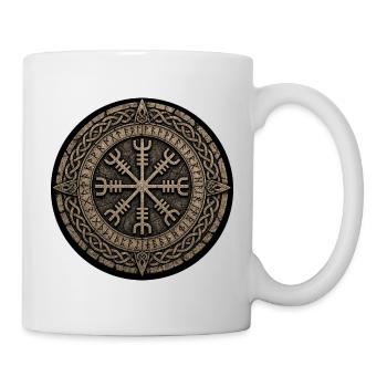 Cercle de boussole runique nordique - Mug blanc - blanc - Droite
