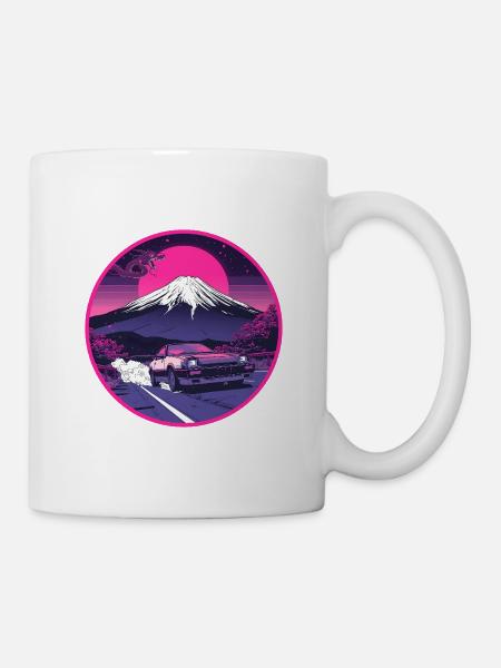 Neon Fuji Dragon Overdrive Schrägheck - Tasse - Weiß