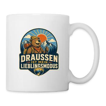 Draußen ist mein Lieblingsmodus – Bär - Tasse - Weiß - Rechts