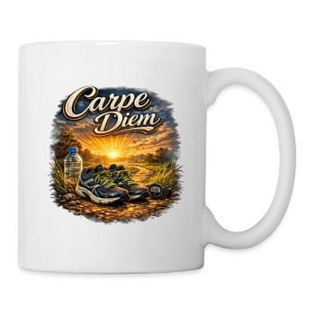 Carpe Diem Morgensport Sonnenaufgang - Tasse - Weiß - Rechts
