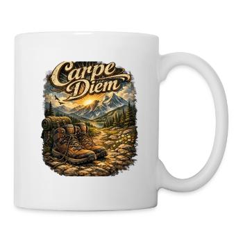 Carpe Diem Bergwanderer - Tasse - Weiß - Rechts