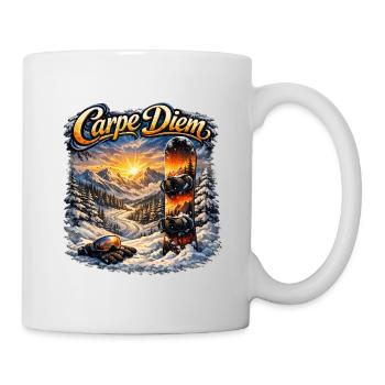 Carpe Diem Wintersport Szene - Tasse - Weiß - Rechts