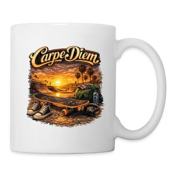 Carpe Diem Skate Sonnenuntergang - Tasse - Weiß - Rechts