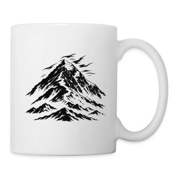 Mount Everest Graphic in Black – Minimalist - Mug - white - Right