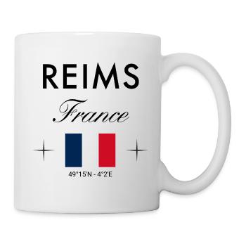 Reims, France, coordonnée Souvenir de voyage - Mug blanc - blanc - Droite