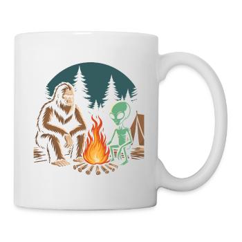 Randonnée - Aventure en plein air - Bigfoot et Alien - Mug blanc - blanc - Droite