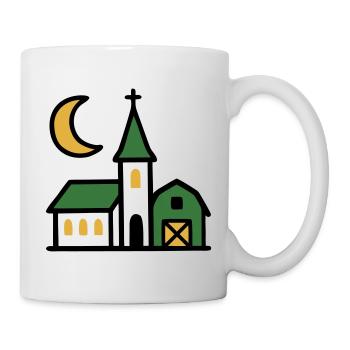 Œuvres d’art de la lune de l’église du village - Mug blanc - blanc - Droite