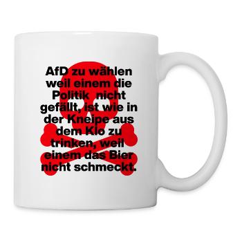 AFD WÄHLEN IST EKELIG, SKULL ROT, NO NZS NO AFD - Tasse - Weiß - Rechts