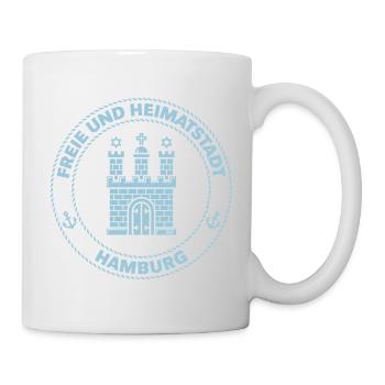 Hamburg Wappen – Freie Und Heimatstadt (Sky Blue) - Tasse - Weiß - Rechts