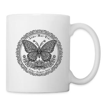 Respire courage expire la peur - Mandala Butterfly - Mug blanc - blanc - Droite