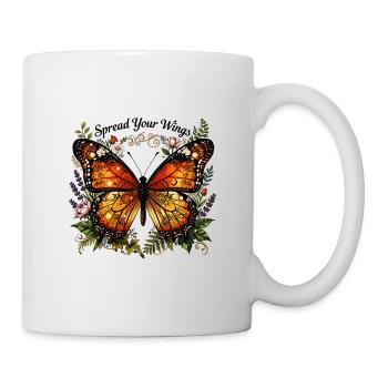 Spread Your Wings: Floral Butterfly - Mug - white - Right
