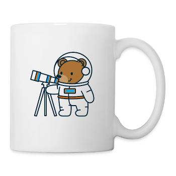 Un ours astronaute au télescope - Mug blanc - blanc - Droite
