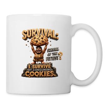L’homme des cavernes avec des biscuits : Survie - Mug blanc - blanc - Droite