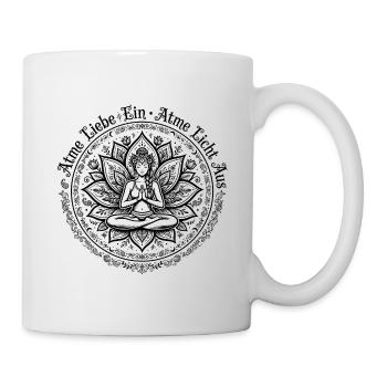 Inspirez l’amour, expirez la lumière - Namasté Lotus Yoga - Mug blanc - blanc - Droite