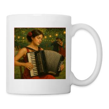 Accordéoniste au festival de danse d’été - Mug blanc - blanc - Droite