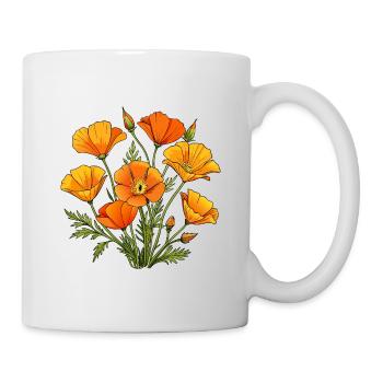 Pavot de Californie - Mug blanc - blanc - Droite