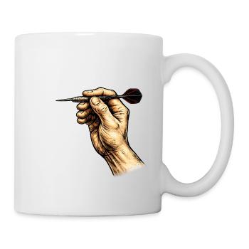 Une main infaillible avec les fléchettes - Mug blanc - blanc - Droite