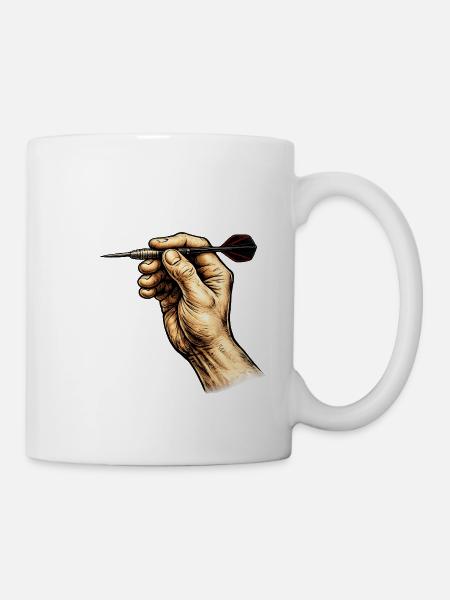 Unerring hand with darts - Mug - white