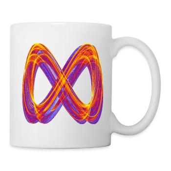 Boucles lumineuses de l’Attracteur étrange de l’infini - Mug blanc - blanc - Droite