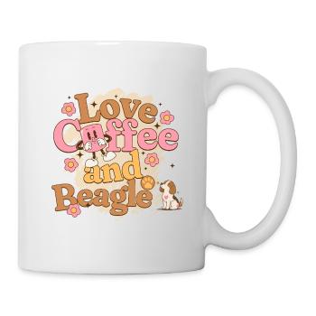 Ich liebe Kaffee und Beagle – liebe Kaffee und Hunde - Tasse - Weiß - Rechts