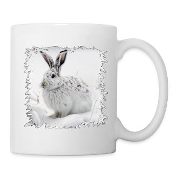 Winterhase im Schnee - Tasse - Weiß - Rechts