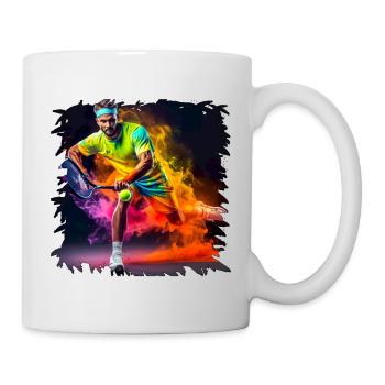 Neon Tennis-Spiel Kraft Feuerball - Tasse - Weiß - Rechts