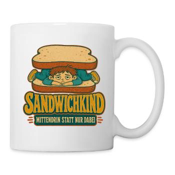 Sandwichkind Mittendrin - Tasse - Weiß - Rechts