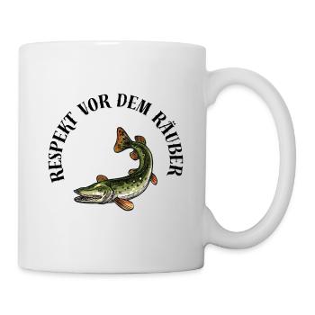 Hecht Shirt – Respekt vor dem Räuber - Tasse - Weiß - Rechts