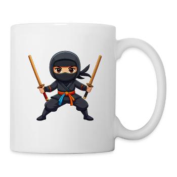 Comic Ninja with Two Batons – Conception d’action - Mug blanc - blanc - Droite