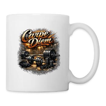 Carpe Diem Krafttraining Motiv - Tasse - Weiß - Rechts
