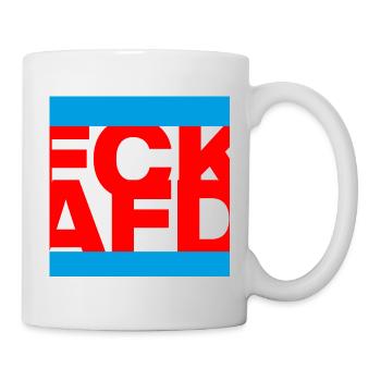 FCK AFD, NIE WIEDER IST JETZT, NO NZS, NO AFD - Mug - white - Right