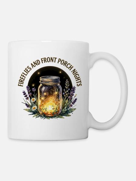 Glühwürmchen und Nächte auf der Veranda - Tasse - Weiß