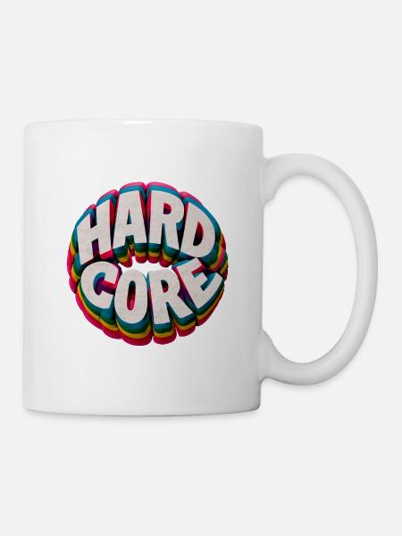 Hardcore Regenbogen - Tasse - Weiß