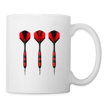 Dart Trio Rot Schwarz Flights - Tasse - Weiß - Rechts