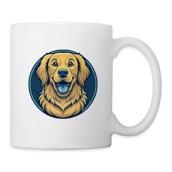 Golden Retriever Hund Kawaii Maskottchen Cartoon Clipart - Tasse - Weiß - Rechts
