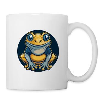 Frosch-Kawaii-Maskottchen Cartoon-Charakter-Clipart-Logo - Tasse - Weiß - Rechts