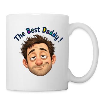 The Best Daddy Cartoon Portrait - Mug - white - Right