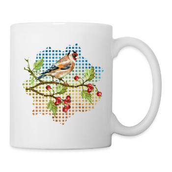 Bunter Vogel - Tasse - Weiß - Rechts