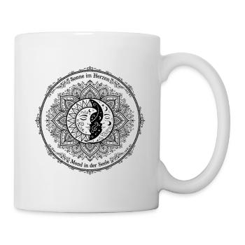 Sonne Im Herzen Mond In Der Seele - Tasse - Weiß - Rechts