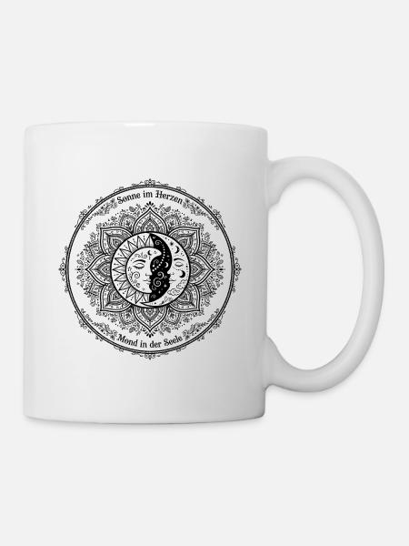 Sonne Im Herzen Mond In Der Seele - Tasse - Weiß