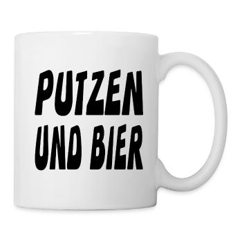 Putzen - Tasse - Weiß - Rechts