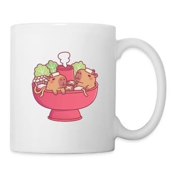 Capybaras drôles se détendant dans un hotpot de bateau à vapeur - Mug blanc - blanc - Droite